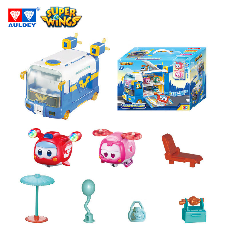 Super Wings Season 7 Super Pets Mini Base Playset with Sound Light, JETT/DIZZY Included