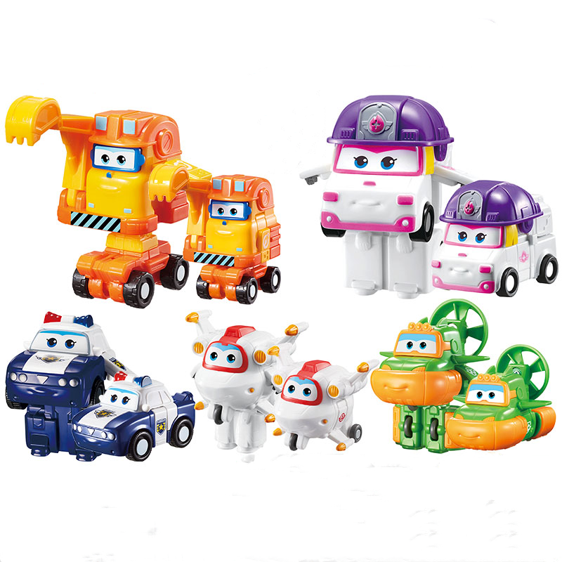 Super Wings Season 3 Mini Transform-A-Bots 5 Pack Collection, ZOEY/SCOOP/SWAMPY/KIM/ASTRO