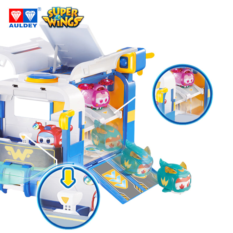 Super Wings Season 7 Super Pets Mini Base Playset with Sound Light, JETT/DIZZY Included