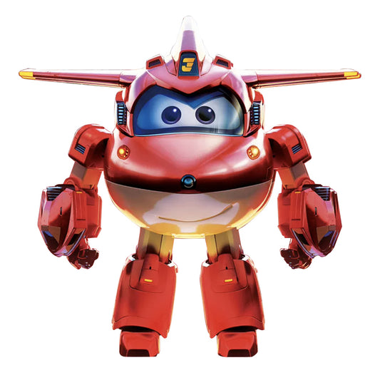 Super Wings Season 7 Deluxe Exclusive Transforming JETT with LED Action Figures