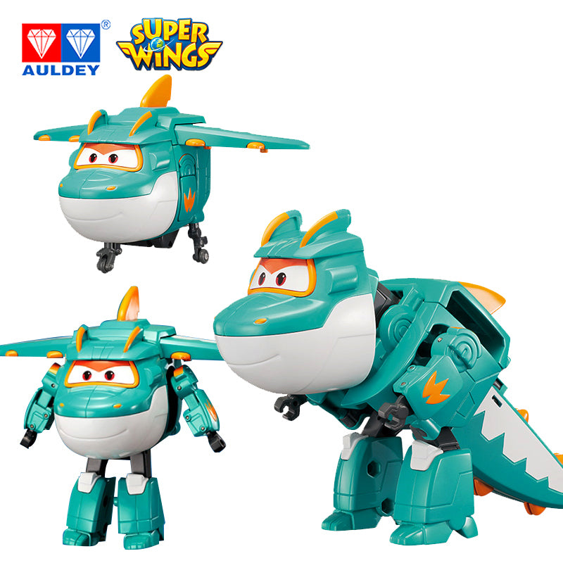  Super Wings - 5 Transforming Lime Airplane Toys