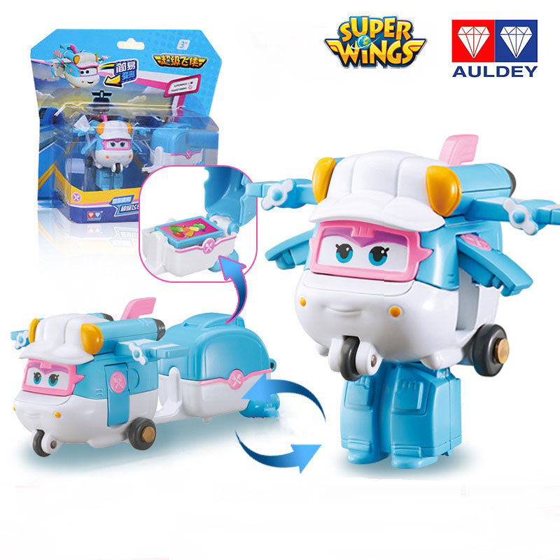 Super Wings Season 6 Mini Robot Transforming Toy TINO/LIME/TONY