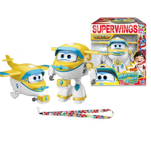 Super Wings Kuying 790247 transforming robot in airplane and robot modes with packaging and lanyard