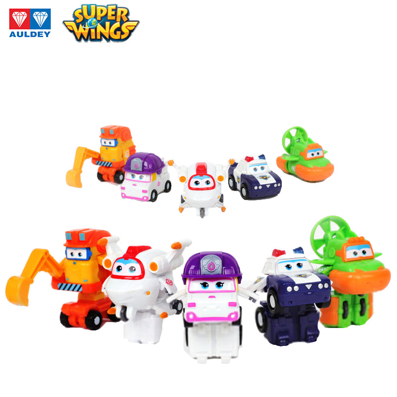 Super Wings Season 3 Mini Transform-A-Bots 5 Pack Collection, ZOEY/SCOOP/SWAMPY/KIM/ASTRO