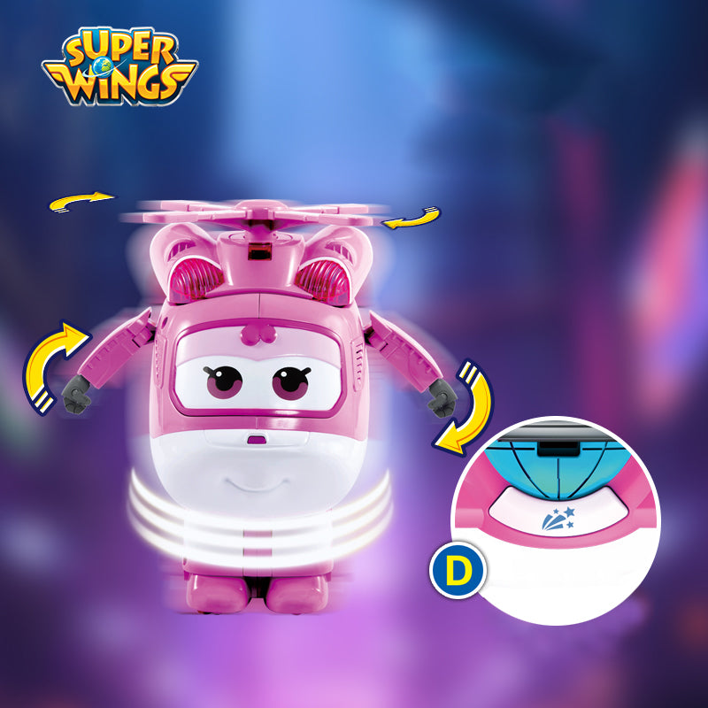 Super Wings Season 1 Remote Control Transforming JETT/DIZZY with Sound Light