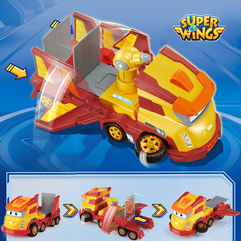Super Wings Season 6 Golden Wheels Transforming Vehicle, Mini GOLDEN BOY Included