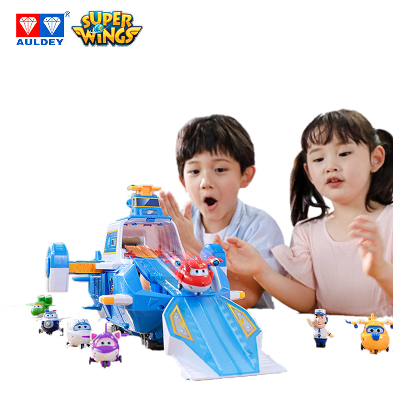 Super Wings Season 4 World Aircraft Playset with Sound Light, Mini JETT Included