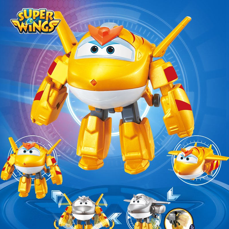 Super Wings Season 6 Golden Wheels Transforming Vehicle, Mini GOLDEN BOY Included