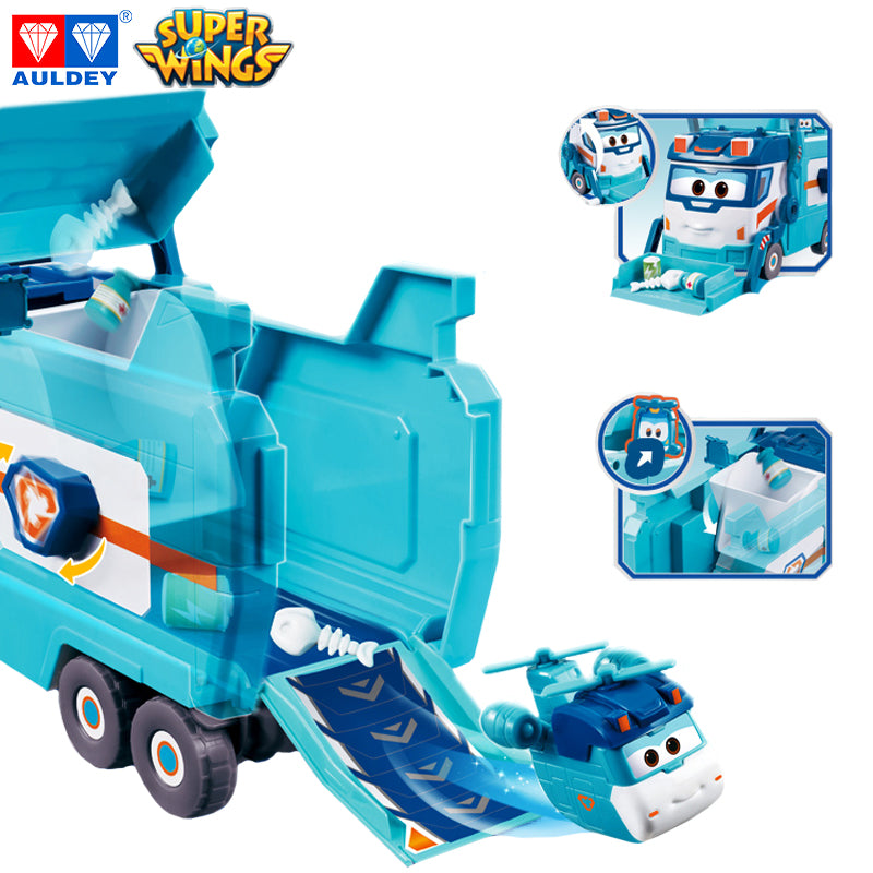 Super Wings Season 7 Marc's Garbage & Cleaning Truck, Mini SHINE Included