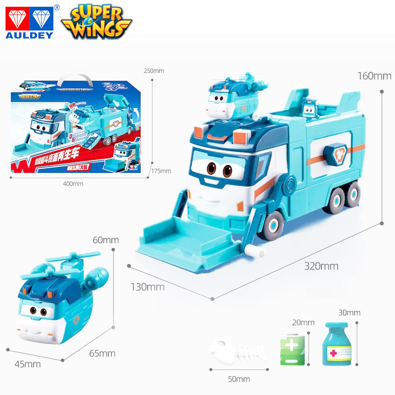 Super Wings Season 7 Marc's Garbage & Cleaning Truck, Mini SHINE Included