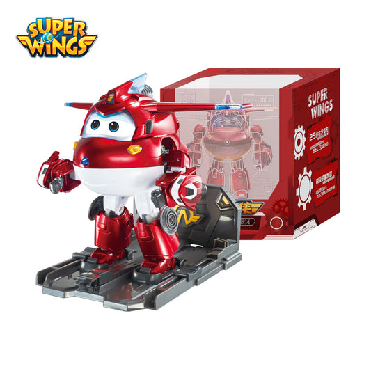 Super Wings Season 7 Deluxe Exclusive Transforming JETT with LED Action Figures