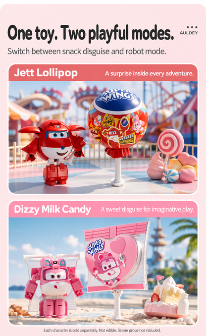Jett snack and robot modes; other characters sold separately