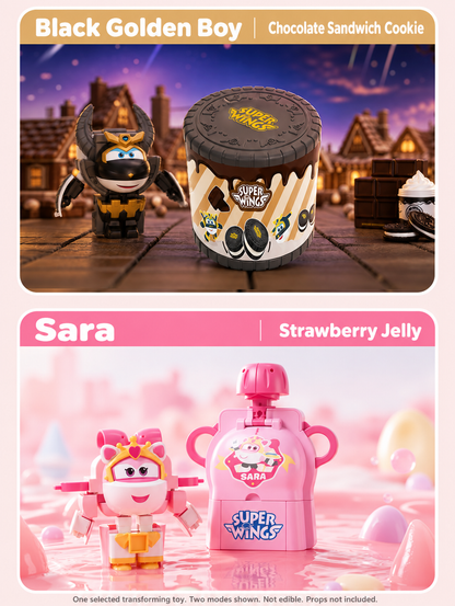 Sara and companion toy in snack and robot modes; sold separately