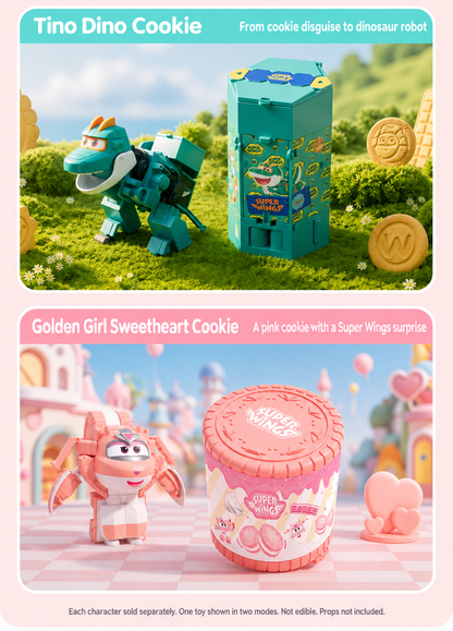 Tino snack and robot modes; other characters sold separately