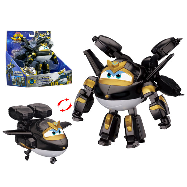 Dark Golden Boy airplane-to-robot transformation and retail packaging