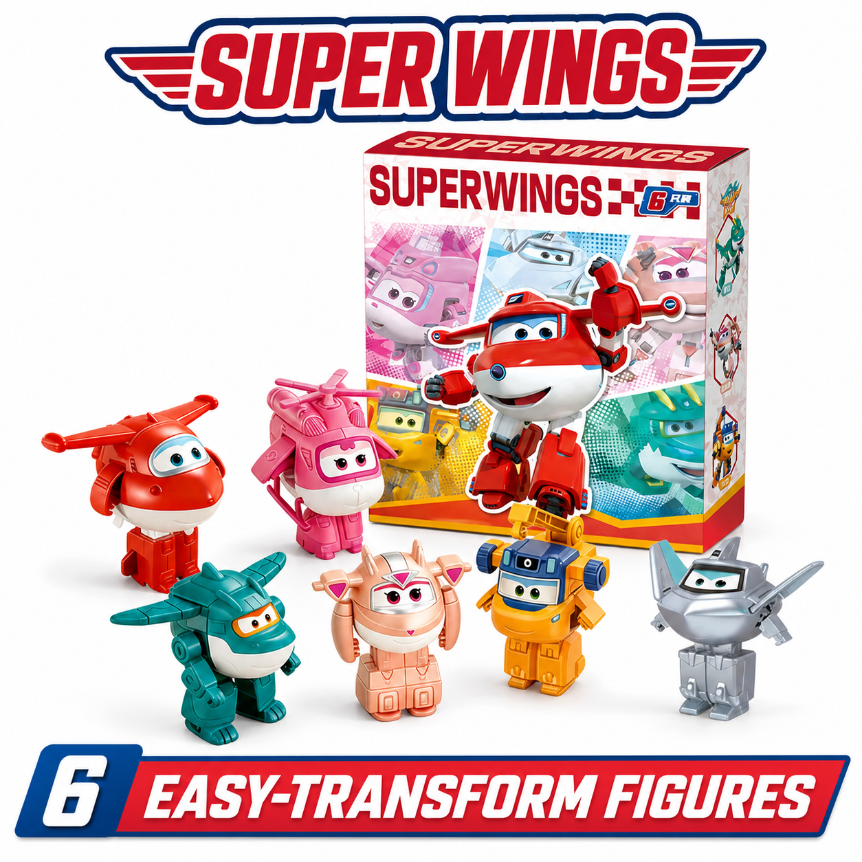 Super Wings six easy-transform figures gift set