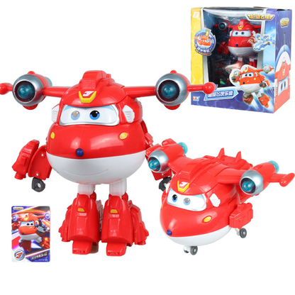 Super Wings Season 4 Supercharged JETT/DONNIE/DIZZY/PAUL/CRYSTAL/MIRA with Light Sound Jett - original product photo without promotional overlays