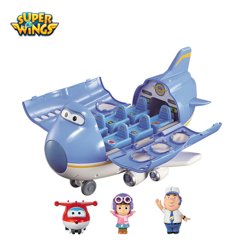 Super Wings Season 1 BIG WING Large Airplane Playset main image with Super Wings logo