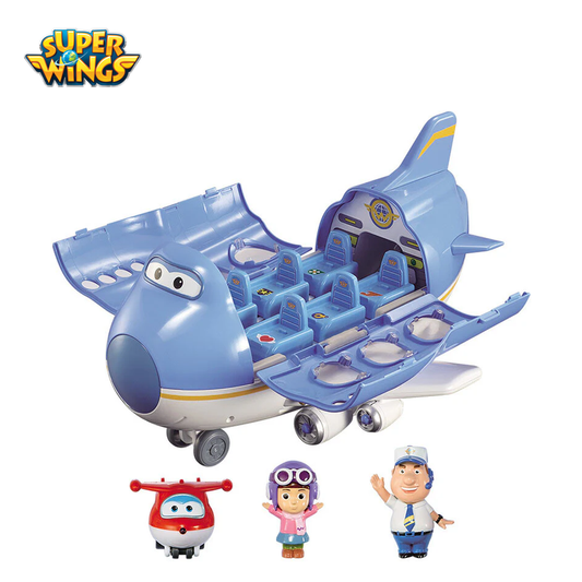 Super Wings Season 1 BIG WING Large Airplane Playset main image with Super Wings logo