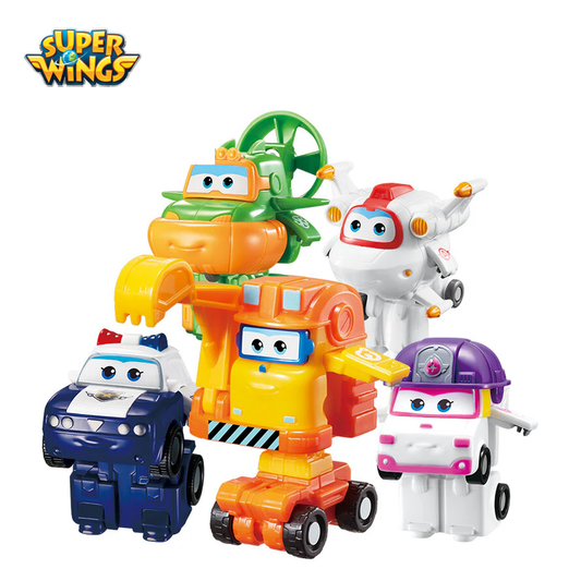 Super Wings Season 3 Mini Transform-A-Bots main image with Super Wings logo