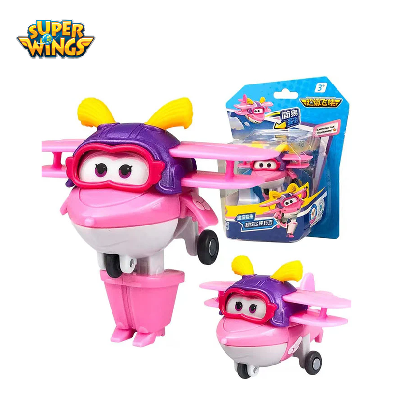 Super Wings Season 7 Mini Transforming Toy ELLIE main image with Super Wings logo