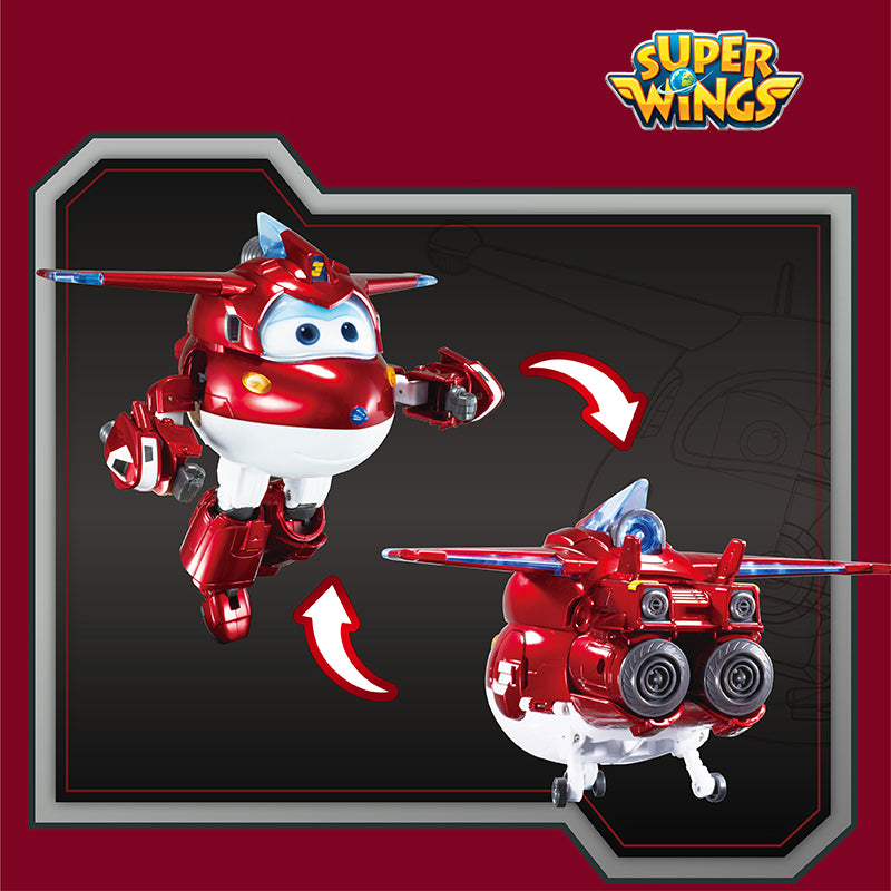 Super Wings Baking Paint Texture Deformation Robot Jett with LED – superwingshome.com
