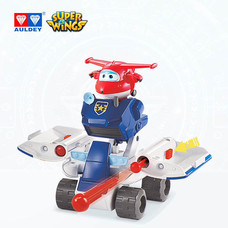 Super Wings Season 3 Police Patrol BADGE Airplane Playset with Mini JETT