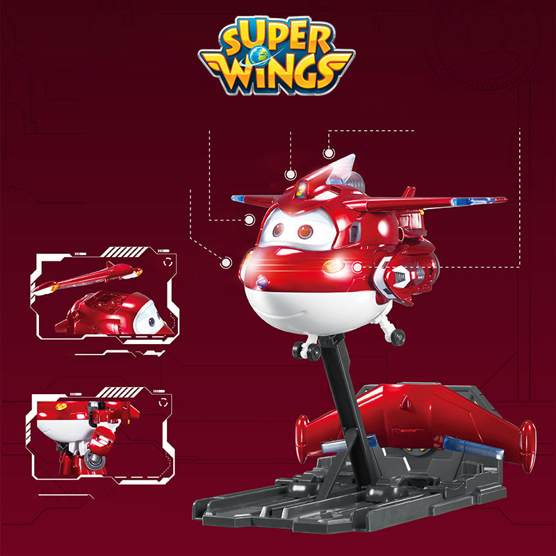 Super Wings Season 7 Deluxe Exclusive Transforming JETT with LED Action Figures