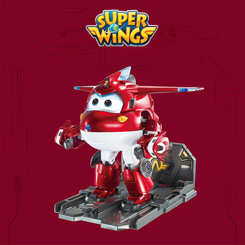 Super Wings Season 7 Deluxe Exclusive Transforming JETT with LED Action Figures