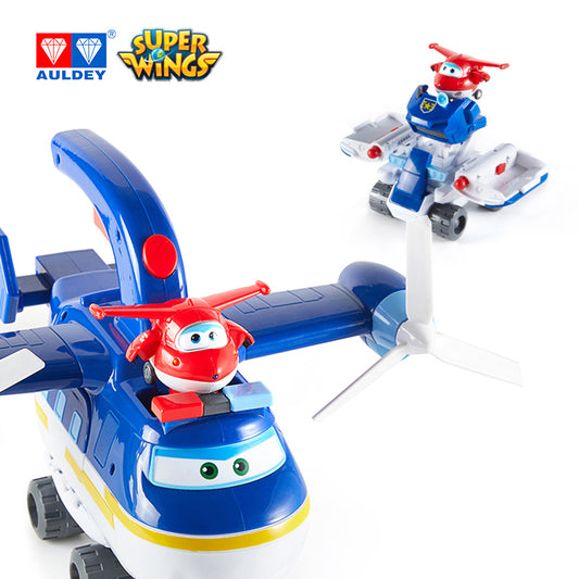 Super Wings Season 3 Police Patrol BADGE Airplane Playset with Mini JETT