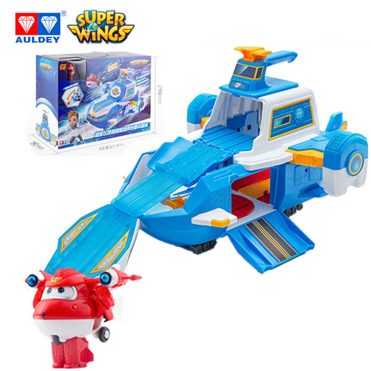 Super Wings Season 4 World Aircraft Playset with Sound Light, Mini JETT Included