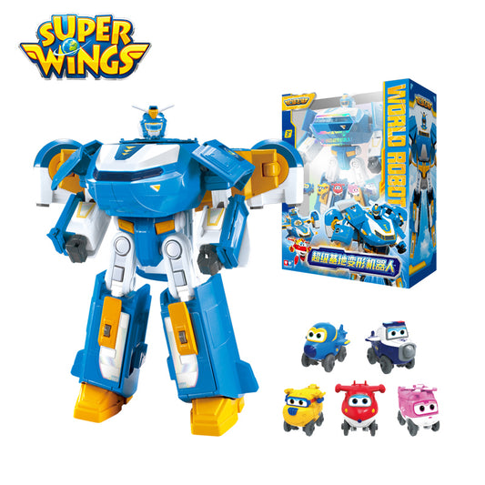 Super Wings Season 6 World Robot with Sound Light, Mini Figures Included